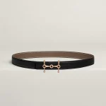 H Equestre belt buckle & Reversible leather strap 24 mm - Image 2